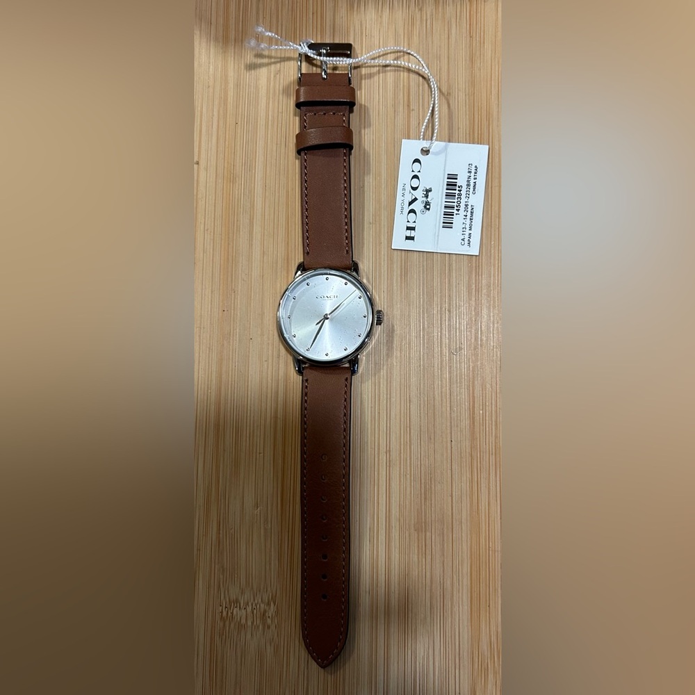 Coach Grand Watch With 36mm Silver Face & Brown Leather Band - Picture 4 of 6